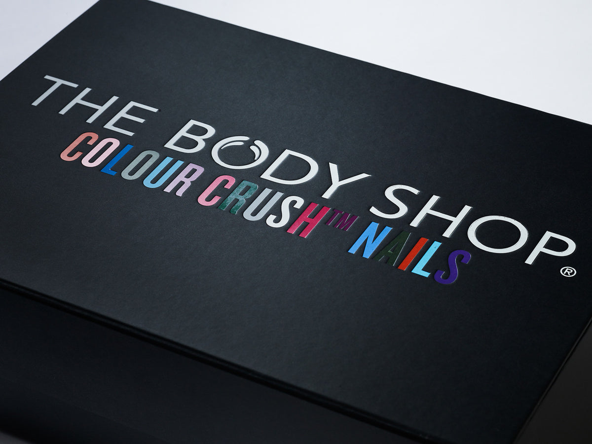 Black Folding Gift Box with Multi Color Custom Logo Printing