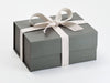 Naked Gray Folding Gift Box with Natural Cotton Ribbon Grift Wrapping