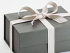 Natural Naked Gray Gift Box with Natural Cotton Ribbon