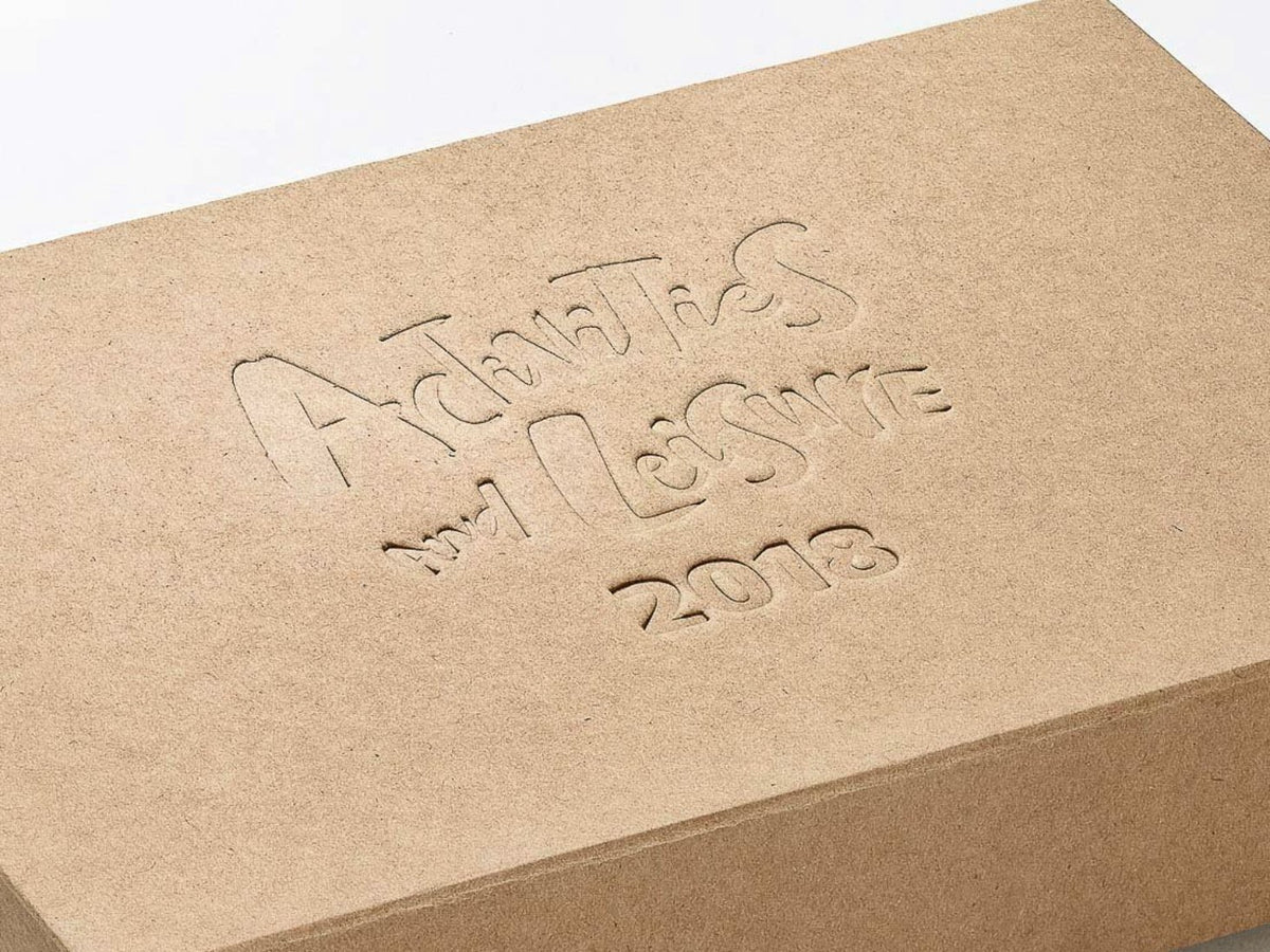 Natural Kraft Folding Gift Box with Custom Debossed Logo