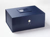 Navy Blue A3 Deep Gift Box Featured with Pearl Dome Closure and Photo Frame