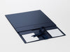 Navy Blue A4 Deep Gift Box supplied flat with ribbon