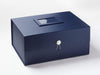 Navy Blue A3 Deep Gift Box Featured with Pearl Dome Closure and Photo Frame