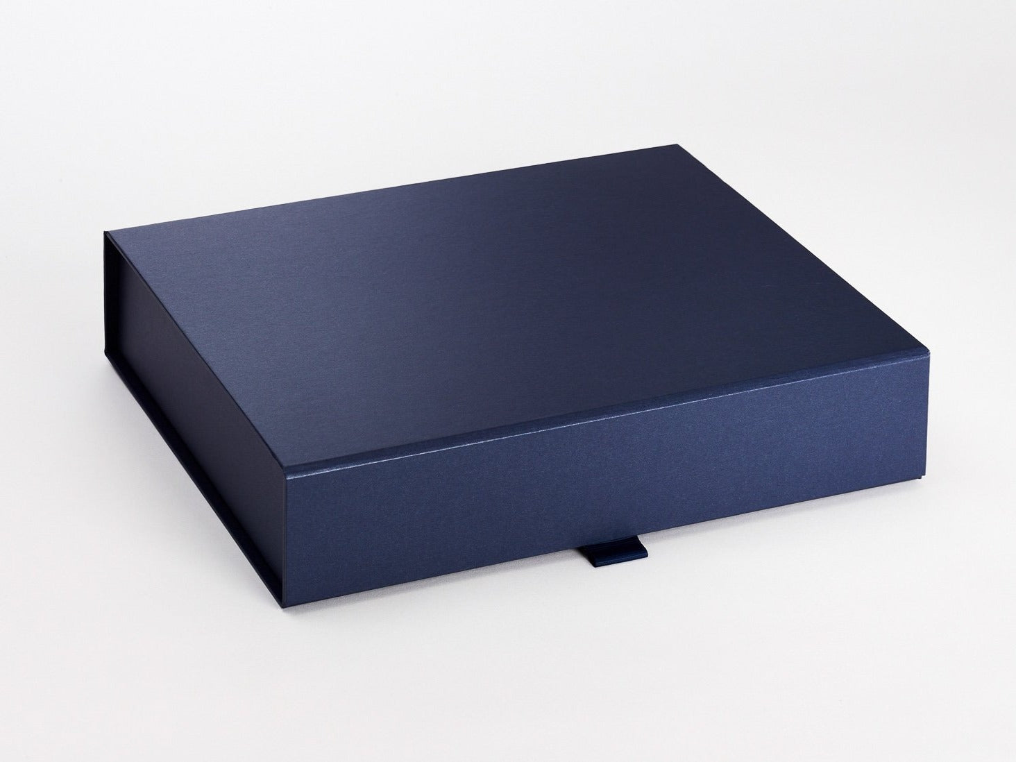 Navy Blue A4 Shallow Folding Gift Box Sample Assembled