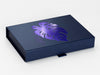 Navy Blue Gift Box with Purple Foil Custom Logo
