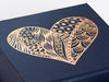 Navy Blue Gift Box with Custom Rose Gold Foil Logo