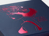 Navy Blue Folding Gift Box with Custom Hot Pink Foil Design