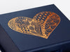 Navy Blue Gift Box Printed with Custom Copper Foil Design