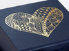 Navy Blue Folding Gift Box with Gold Foil Custom Printed logo