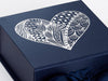 Navy Blue Folding Gift Box with Silver Foil Custom Logo