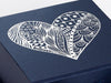 Navy Blue Large Cube Gift Box with Custom Silver Foil Design