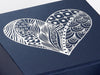 Navy Blue Gift Box with custom printed silver foil design