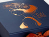 Navy Blue Gift Box with Custom Copper Foil Printed Design