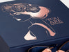 Nav Blue Gift Box with Custom Rose Gold Foil Printed Design