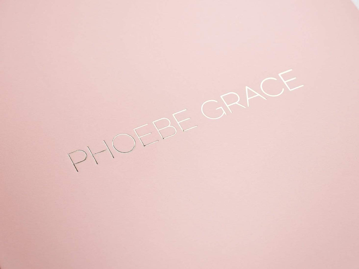 Pale Pink Gift Box with Custom Silver Foil Logo