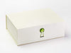Ivory A4 Deep Luxury Gift Box Featured with Peridot Gemstone Closure