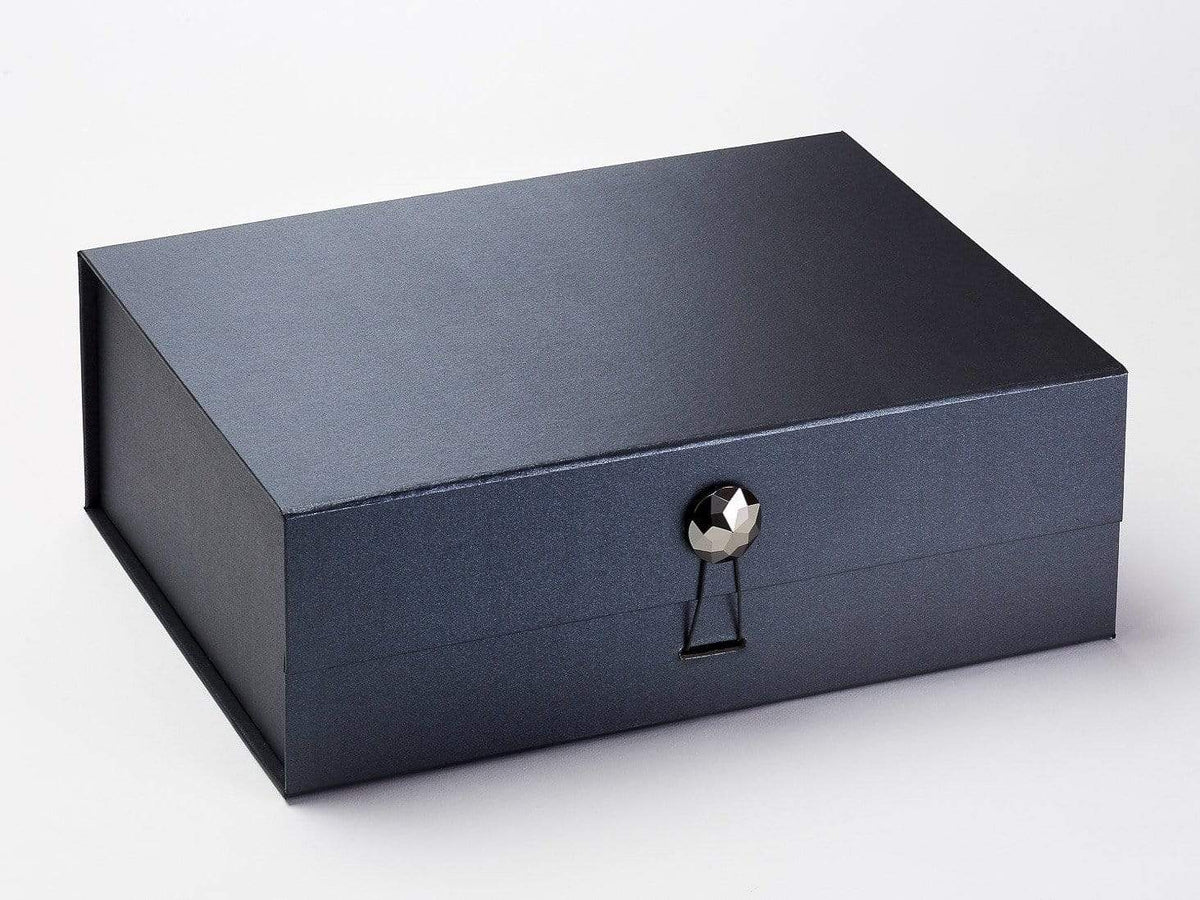 Pewter A4 Deep Gift Box Featured with Pyrite Facet Gemstone Closure