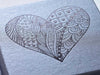Pewter Gift Box with Black Foil Printed Heart Design