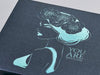 Pewter Folding Gift Box with Turquoise Custom Foil Logo