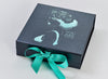 Pewter Gift Box with Green Foil Logo and Tropic Ribbon