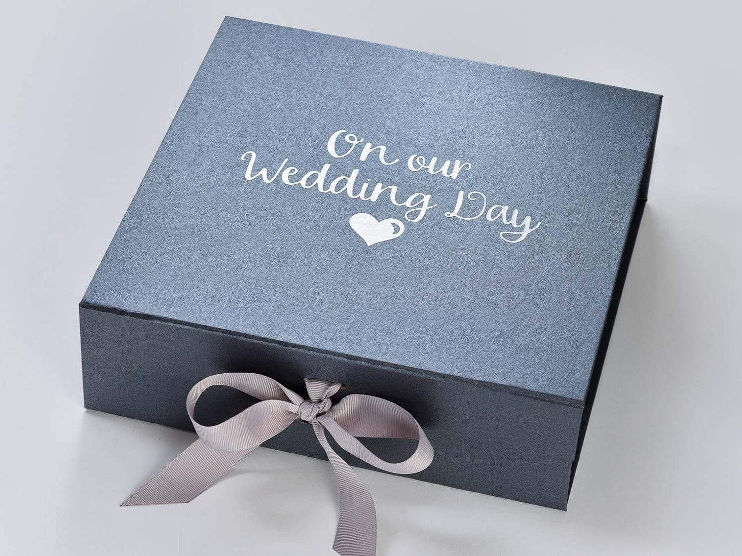 Silver Gray Ribbon for Changeable Ribbon Slot Gift Boxes