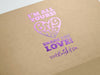 Natural Brown Kraft Folding Gift Box with Custom Pink Foil Logo