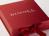 Red Gift Box with Custom White Printed Logo to Lid
