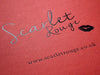 Custom Black Foil Logo to Lid of Red Pearl Gift Box