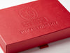 Red Shallow Gift Box with Custom Debossed Design To Lid