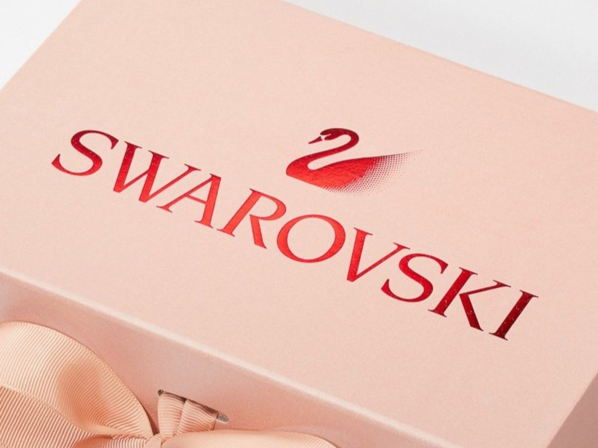 Rose Gold Gift Box with Custom Red Foil Print