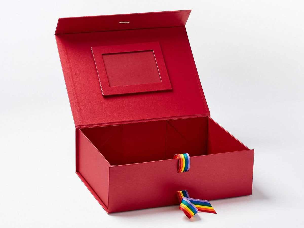 Red Photo Frame on Inside Lid of Red A4 Deep Gift Box