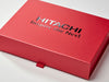 Red A4 Shallow Gift Box with Custom Black Foil Logo