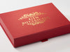 Red A5 Shallow Gift Box with Custom Printed Gold Foil Logo