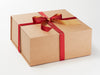 Example of Red Jewel Double Faced Satin Ribbon Featured on Natural Kraft XL Deep Gift Box