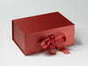 Red A5 Deep Gift Box Sample with Changeable Ribbon from Foldabox USA