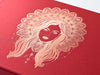 Red Gift Box with Custom Rose Gold Foil Logo Design