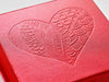 Red Folding Gift Box with Custom Debossed Heart Logo