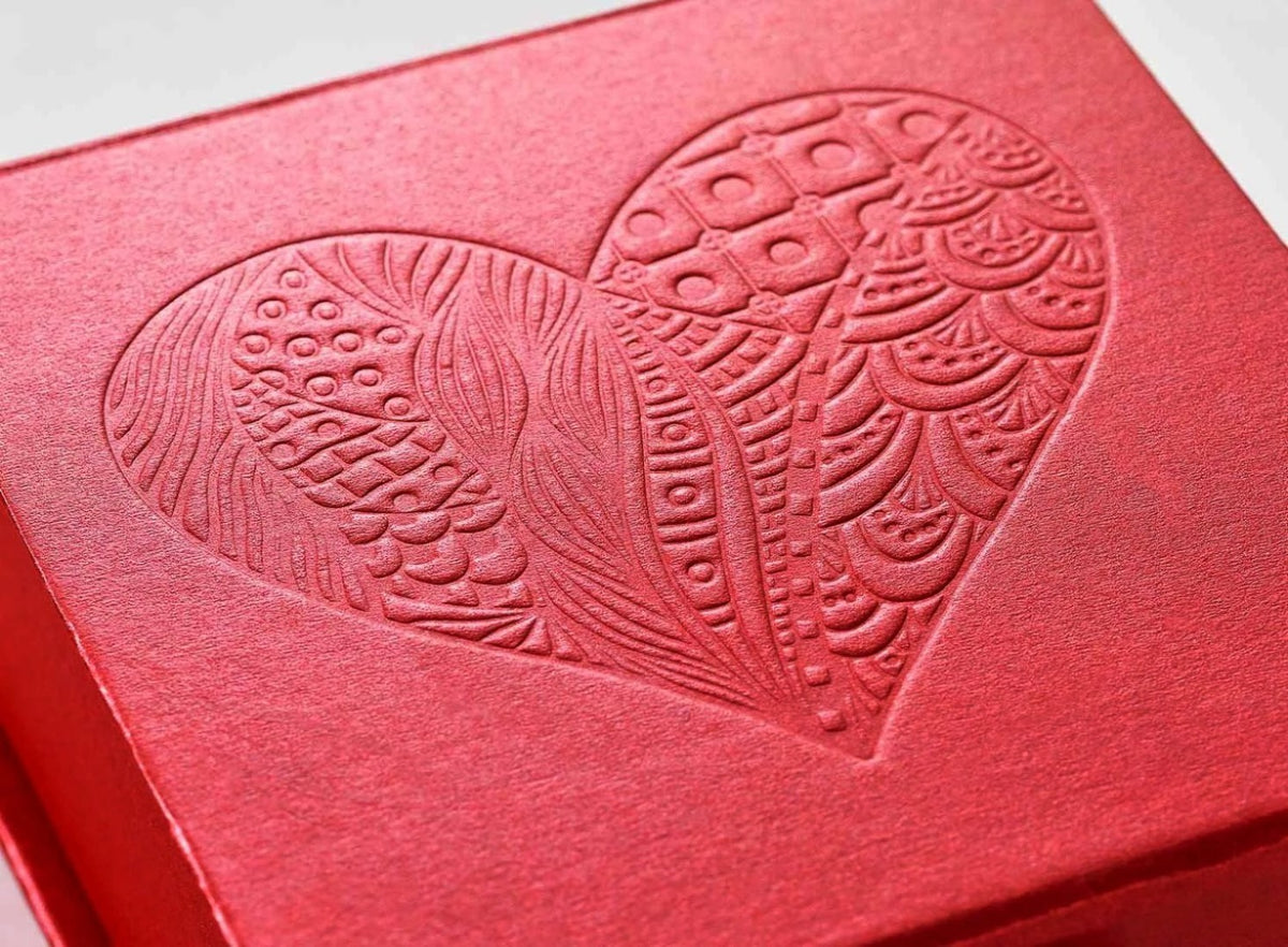 Red Luxury Gift Box with Custom Debossed Logo to Lid