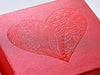 Red Folding Gift Box with custom tone on tone red foil heart logo