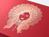 Red Gift Box with Custom Rose Gold Foil Design