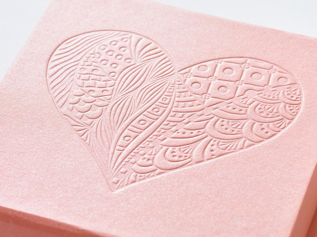 Rose Gold Gift Box with Custom Debossed Logo to Lid