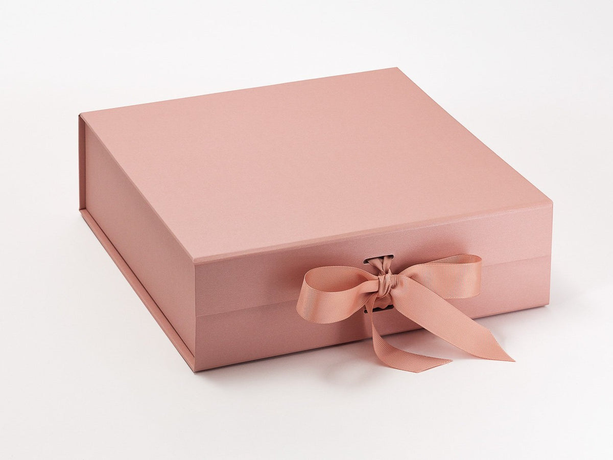 Rose Gold Luxury Folding Magnetic Gift Boxes Supplied with Ribbon