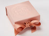 Rose Gold Folding Gift Box with Custom Rose Gold Foil Logo