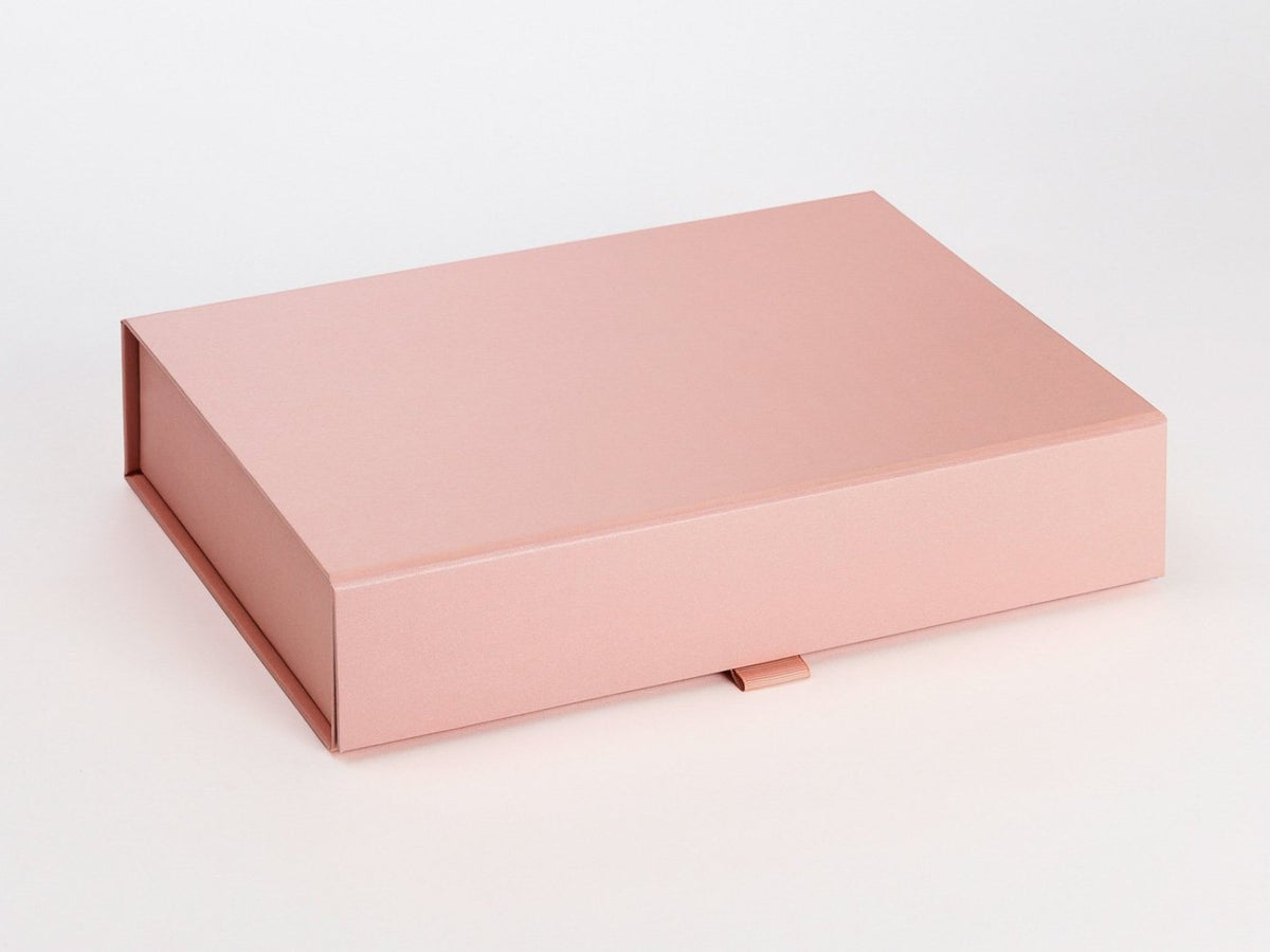 Rose Gold A4 Shallow Folding Gift Box from Foldabox