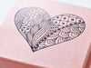 Rose Gold Folding Gift Box with Custom Printed Black Foil Heart