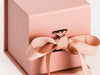 Rose Gold Small Cube Folding Gift Box Sample Ribbon Detail