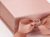 Rose Gold Small Gift Box Ribbon Detail from Foldabox USA