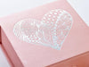 Rose Gold Folding Gift Box with Custom Silver Foil Heart Design