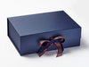 Example of Royal Stewart Tartan Ribbon Featured on Navy A4 Deep Gift Box