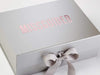 Silver A4 Deep Gift Box Featuring Rose Pink Foil CustomLogo